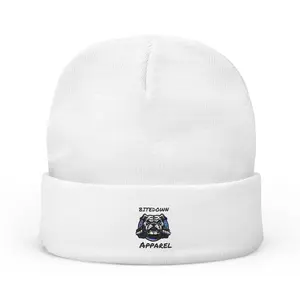 Beanie Hat Embroidered with 'Bite down lift up'