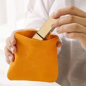 Mini Portable Storage Bag, Solid Color Coin Purse, Women's Key Card Lipstick Organizer & Makeup Bag