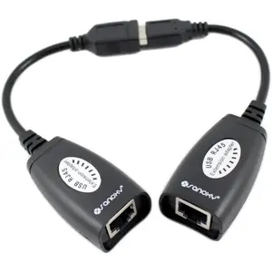 Sanoxy USB to RJ45 Cat6 Extension Adapter Set - USB Over Ethernet Extender for Printers Webcams Keyboards Up to 165ft