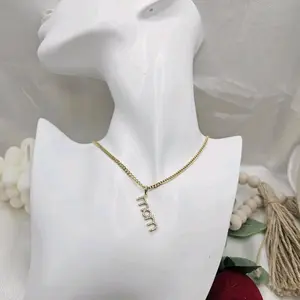 LaYaiBoutique #2354 Mother's necklace and pendant, 14k gold plated, High Quality