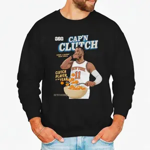 Captain Clutch Knicks Sweatshirt, cozy basketball-inspired graphic, stylish fan gear for everyday wear.