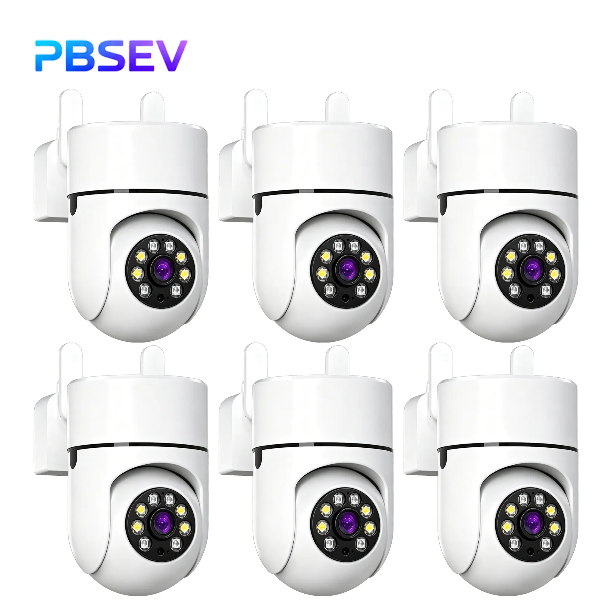 PBSEV Smart Home Security Camera - 3MP HD PTZ Panoramic Indoor Cam with Bluetooth, Auto Human Tracking, Color Night Vision, Motion Detection, 2-Way Audio, 911 Emergency Alarm, Micro SD Storage, 24/7 Non-Stop Recording
