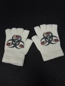 Women's Vintage Nana Print Gloves, Winter Gloves, Fashion Accessory Full Coverage Warm Design, Perfect for Halloween Knitted Pattern