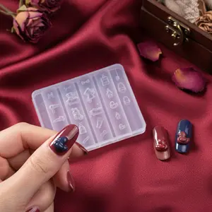 Cute Bathing & Daily Life Nail Art Silicone Molds, Coquette Fairy Style, Easy to Demold, Reusable, DIY Nail Art Decorations for Women Girls