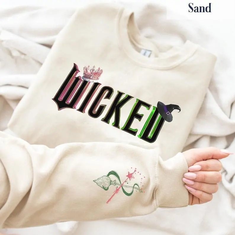 Wicked Glinda Elphaba Sweatshirt, Defy Gravity Broomstick Magic Wand, Wizard Movie Shirt Wicked Musical Fan Gift Shirt Land of Oz Ideal Gift Tshirt, Hoodie and Sweatshirt