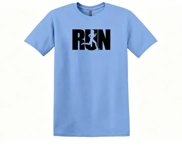 Vintage RUN Runner Silhouette Graphic T-Shirt for Men, Casual Athletic Short Sleeve Tee, Trendy Retro Sport Daily Wear Top for Jogging Lovers, Soft Crew Neck Unisex Running Fan Basic Outfit, Simple Minimal Workout Everyday Tee for Guys