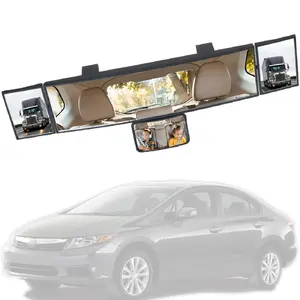 15" Rear View Mirror with Baby Mirror,Car Panoramic Rearview Mirrors Extender,Clip on Large Wide Angle Rear View Mirror for Truck Car and SUV (White)