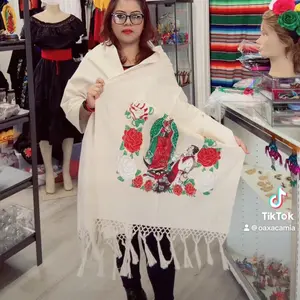 Virgen de Guadalupe Mexican rebozo fiesta shawl