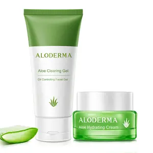 Aloderma Aloe Oil Controlling Set, 2 pcs - Aloe Clearing Gel, Hydrating Cream