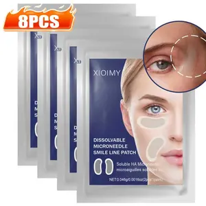 8pcs Micro Needle Facial Stickers, Gel, Gentle, Deep Moisturizing, Hydrating, Smooth Skin, Hydrated & Bright, Suitable for Face, Forehead, Eyes, All Skin Types