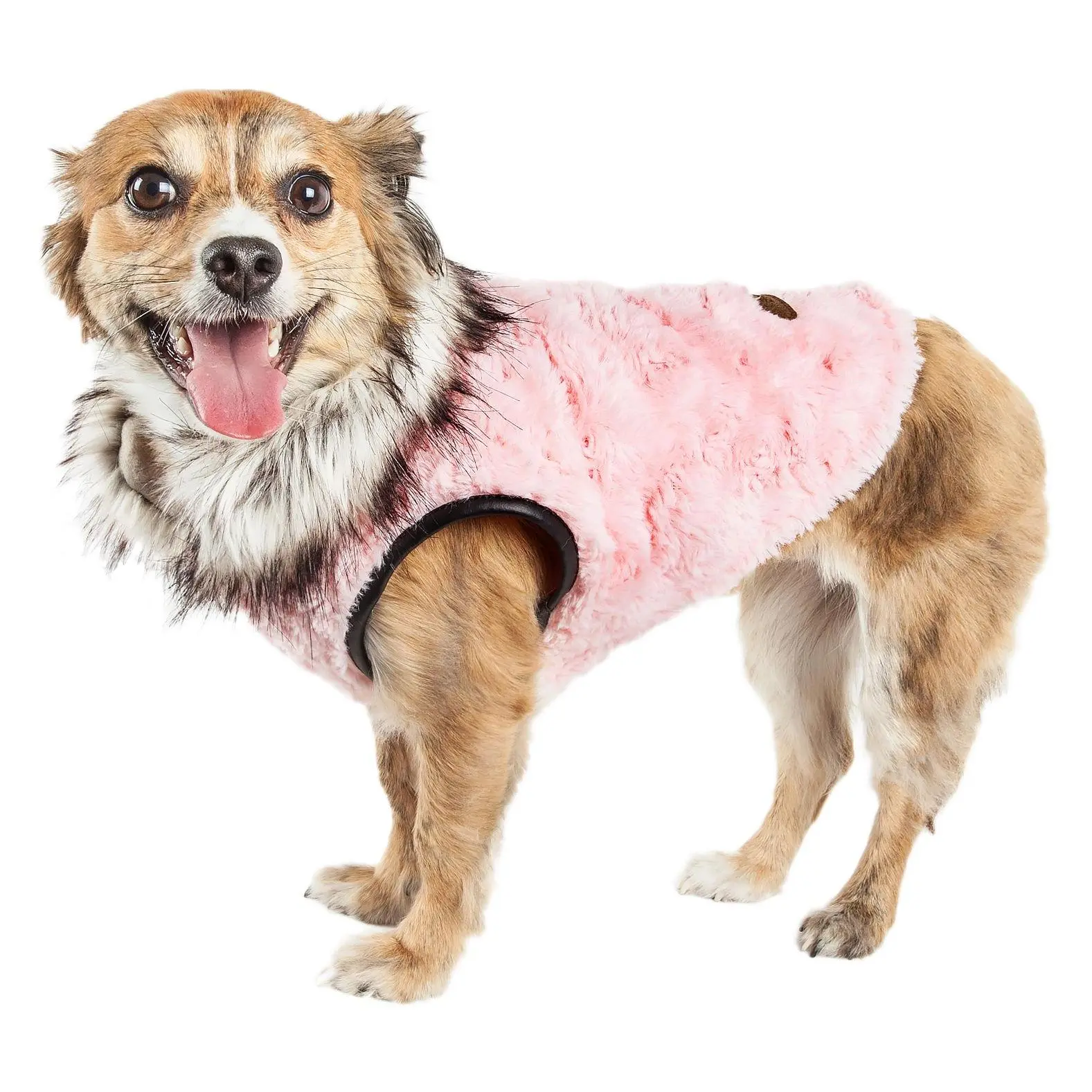 Pet Life Luxe 'Pinkachew' Mink Fur Dog Coat Jacket Pet Life Luxe 'Pinkachew' Mink Fur Dog Coat Jacket