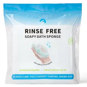 -21% Larger,No Rinse Bathing Wipes for Adults-Rinse Free Bath Sponges,Soap Infused,Dry Shower Wipes for , For Camping,Hiking,GYM,    Haves, (25 pack)