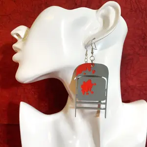 Bloody Steel Chair Earrings