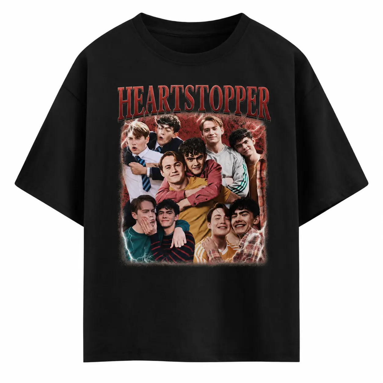 Retro Heartstopper TV Series Shirt, Nick & Charlie Heartstopper Unisex Softstyle T-Shirt