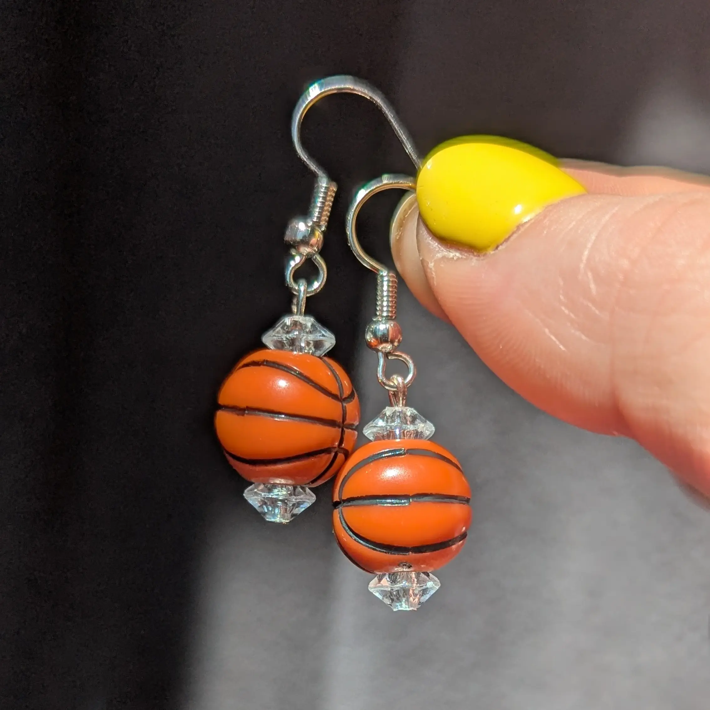 Handmade Basketball Earrings – Cute Sports Jewelry for Girls & Game Day Outfit Sporty Bold Game Ready with Detailed Charms Lightweight Personality