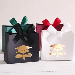 5/10 Graduation Party Candy Boxes, Bachelor Hat & Scroll, Three-Color Ribbon Themed Gift Box, High School/university/kindergarten Graduation Gifts