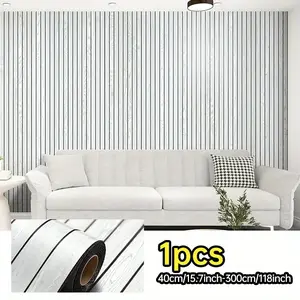Self-Adhesive Wood Grain Wallpaper Roll, Easy Cut & Apply, Moisture-Proof, Ideal for Bedroom Living Room Ceiling TV Wall Decor, Decorative Wallpaper