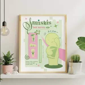 Smiski Poster, Y2K Coquette Aesthetic Wall Decor, Pastel and Trendy Room Decor Idea, Quirky Collectible Art, Cozy Bedroom Wall Art