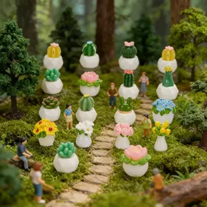 16 Counts Cute Mini Artificial Succulents – Resin Fake Plants for Car Dashboard Office Desk DIY Terrariums Zero Maintenance Decor