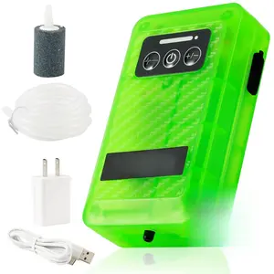 Pump Rechargeable Aerator - Portable Glow in The Dark Bubbler  4 Speed Portable Live Bait Aerator with XL Air Stone  Water-Resistant, Keeps Your Bait Alive Longer