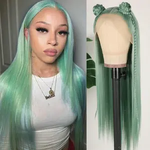 The 2025 new 26-inch synthetic hair curtain forehead wig, 13x4 high-definition lace wig, long straight hair curtain forehead synthetic wig, pre-combed invisible, non-adhesive heat-resistant fiber hair curtain is suitable for fashionable women