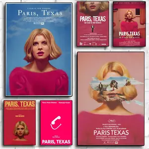 Movie P-Paris T-Texas Poster HD Sticky Waterproof Wall Art | High Quality Print Aesthetic Home Living Bedroom Bathroom hallway Vintage Decor Trendy Room Decoration | Multiple Size Options Available