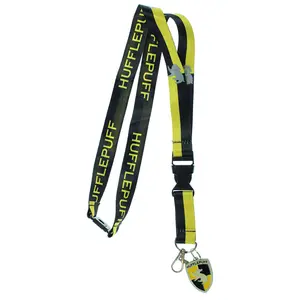 Harry Potter Hufflepuff Lanyard With 3D Metal Charm ID Card Holder And Sticker