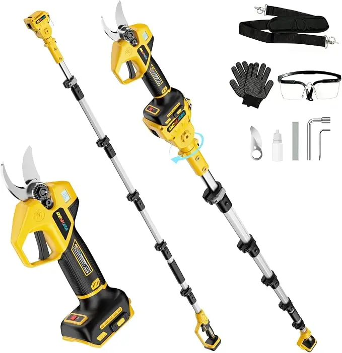【no Battery】2-In-1 Electric Pruning Shears Set Compatible with Dewalt 20V Battery | 6.9FT Adjustable Pole Pruner with 1.2" Cut Brushless Electric Branch Cutter for Gardening & Tree Trimmer (Tool Only)