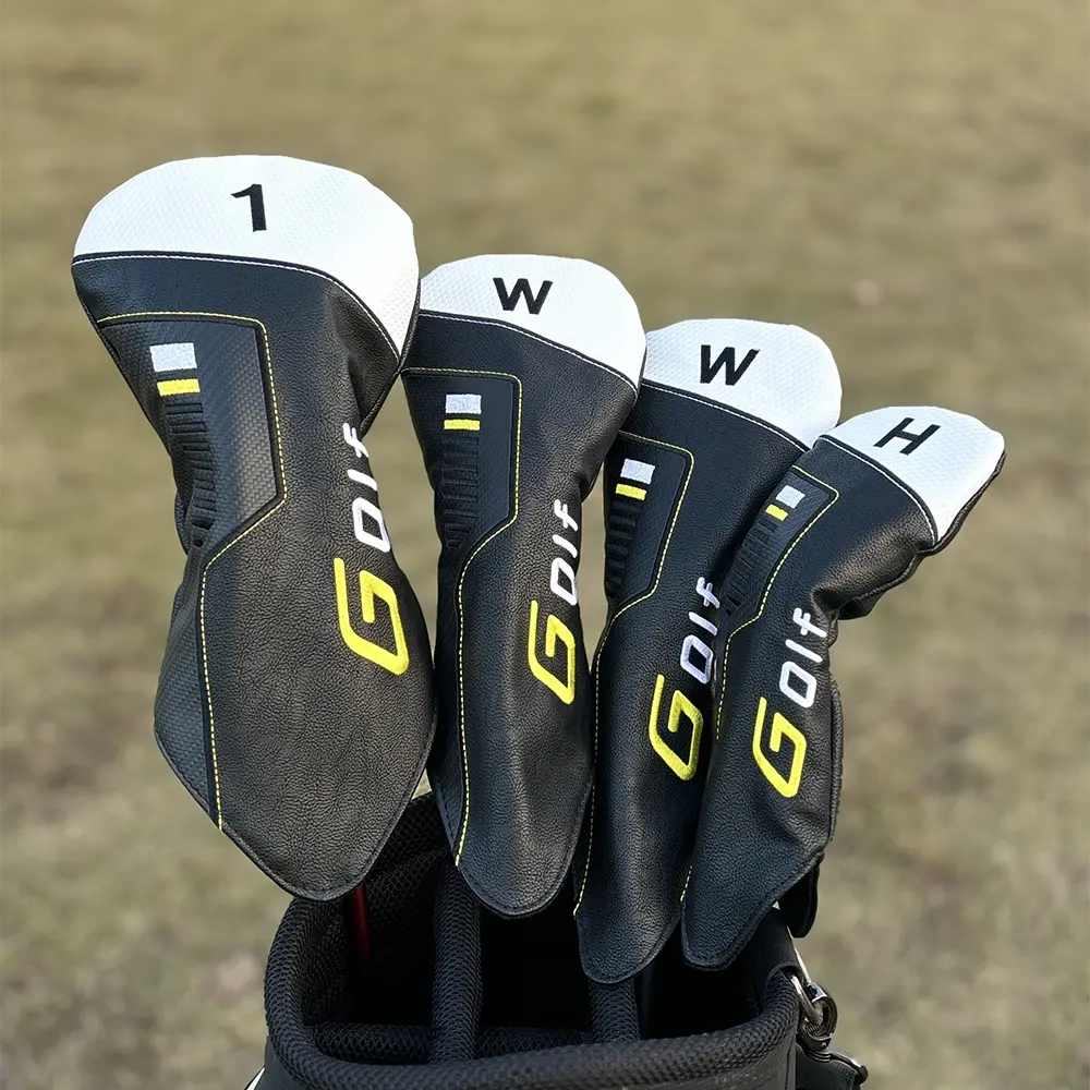 High-Quality PU Golf Club Wood Headcovers, Driver & Fairway Woods, Mixed Colors, Multiple Sizes, Durable Golf Accessories