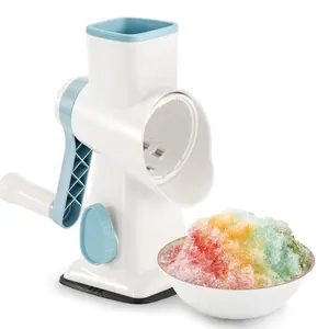 Premium Portable Ice Shaver and Snow Cone Machine Modern Plastic Kitchen Gadgets for Dessert Adaptable to Various Ice Cube Sizes with Vacuum Cupule Design Home Bar Tool