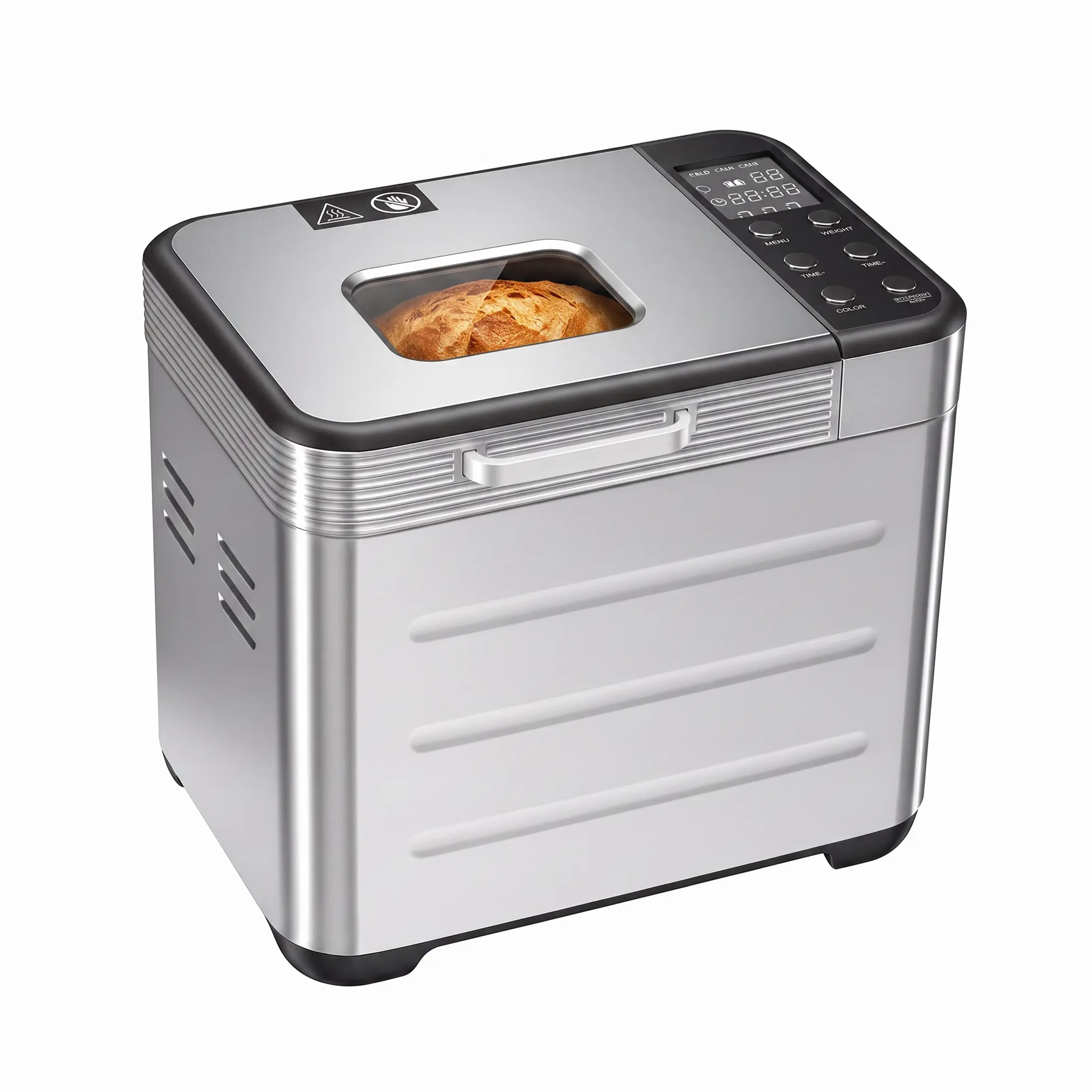 Bread Maker Machine with 12 Menu Options, 3 Loaf Sizes up to 2 lb, 3 Crust Settings, Removable Baking Pan & Kneading Paddle