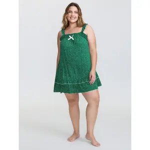 【Summer Turn-Up】【Cute polka dots】Bloomchic Floral Print Ruffled Straps Lounge Mini Dress 2026 Summer Pick for Mother's Day