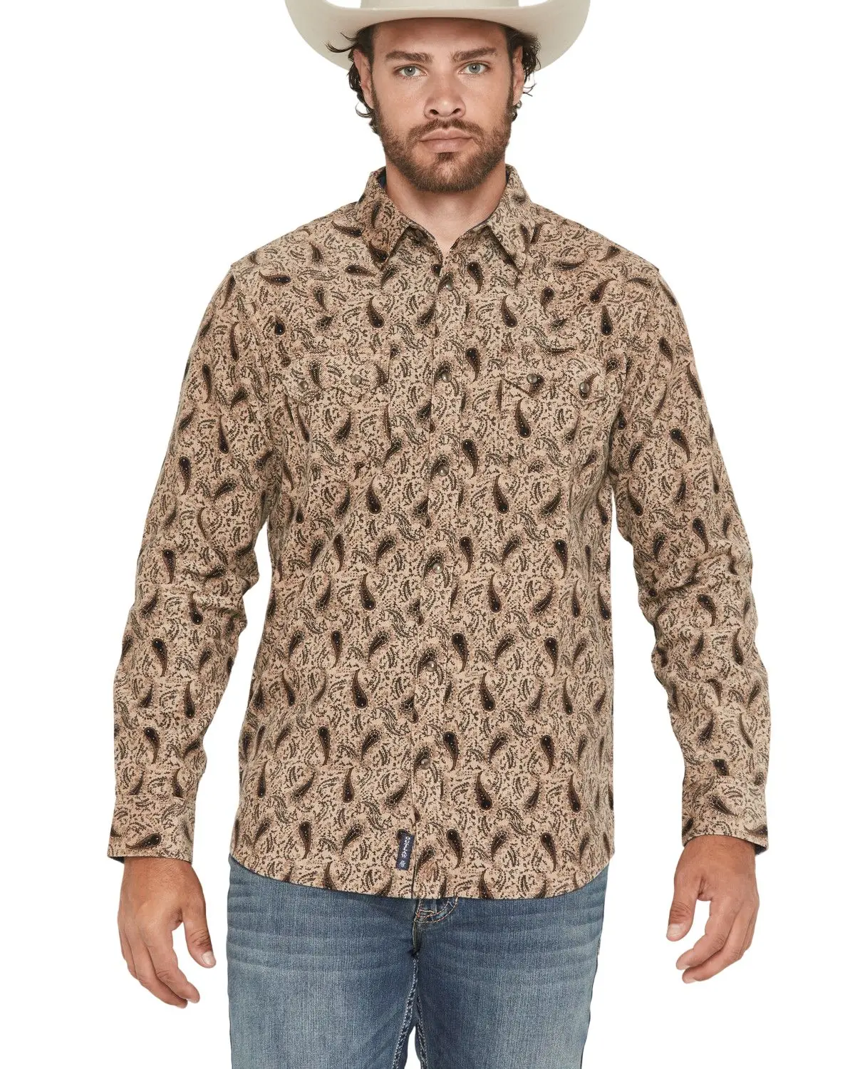 Moonshine Spirit Men's Spirit&Reg; Men'S Pappy Paisley Corduroy Long Sleeve - Msho25w13-Tan