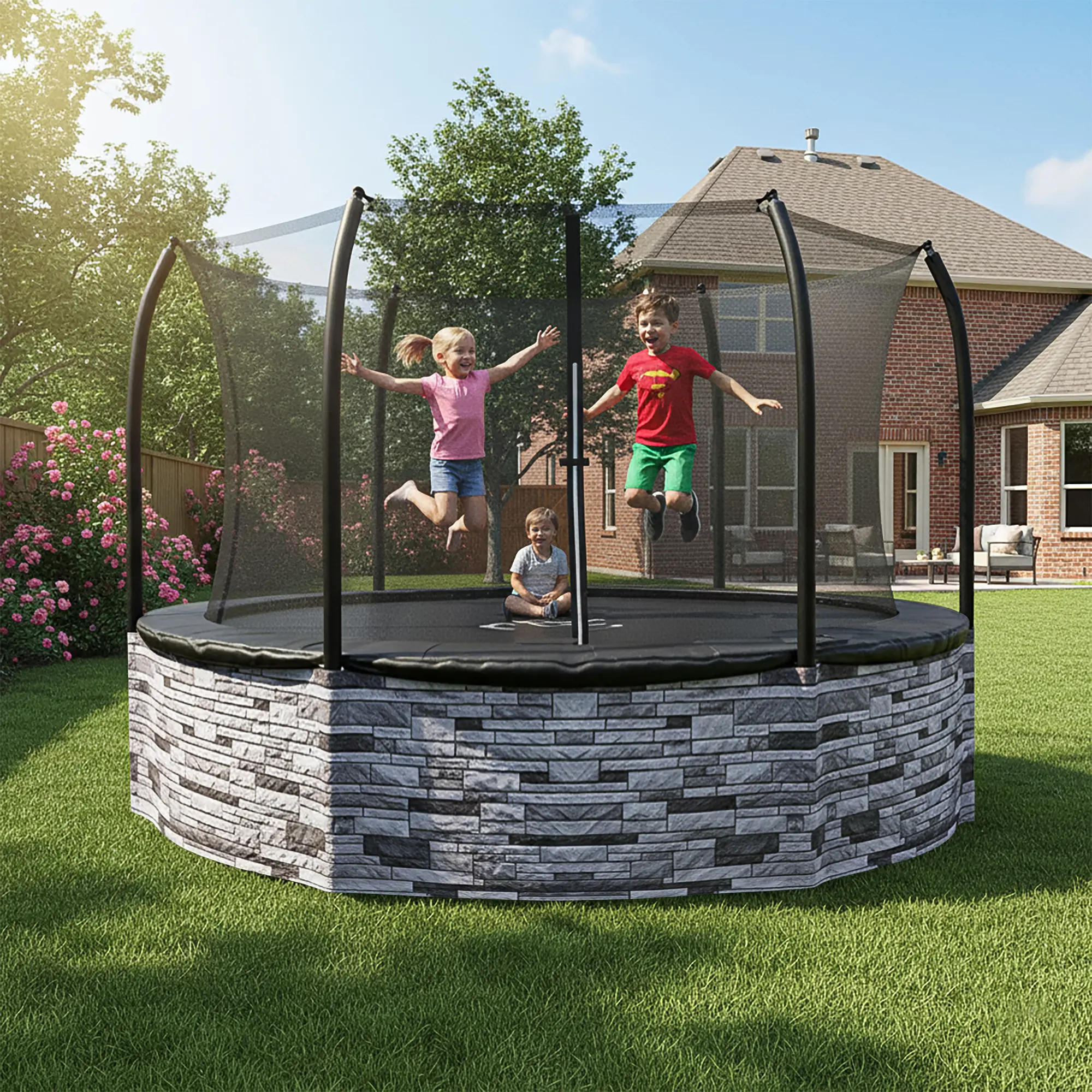 The Trampoline Skirt - Ultimate Trampoline Upgrade for 8ft - 16ft Round Trampolines - Durable Weather-Resistant Fabric - Easy Setup - Safety & Storage Solution