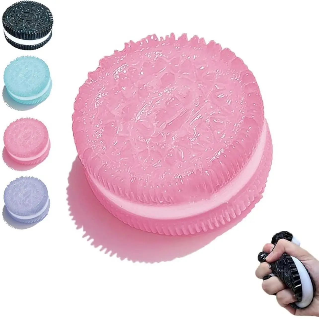 【2025 New】MOBECK Handmade Silicone Stress Relief Squishy Toy Taba Squishy Dessert Kawaii Squishies PVC New Fidget Toy Stress Relieving Fur Ball OPP Pa