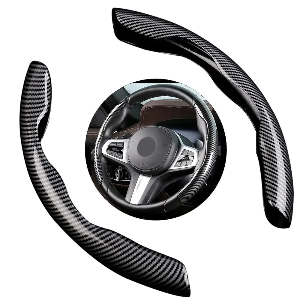 Universal Carbon Fiber Car Steering Wheel Cover,Car Interior Accessories,Non-Slip Wheel Protector Sporty Car Accessories, O/D-Shape Steering Wheel for