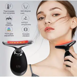 7 Color Neck And Face Massager Tool, Home Skin Care Facial Massager, Facial Sculpting Tool With Thermal Vibration For Skincare And Facial Massage At Home