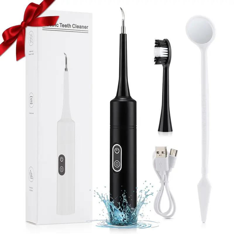 Electric Dental Scaler, Home Tooth Cleaning Tool, Cordless Teeth Cleaner, Sonic Vibration, Fresh Breath, 5 Adjustable Modes, Ipx6 Waterproof, Oral Care, Holiday Gift
