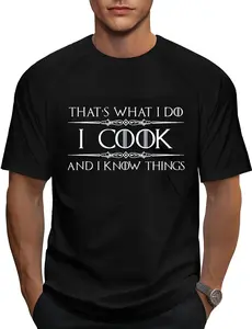 100% Cotton Chef and Cook Gifts - I Cook and I Know Things Funny Cooking T-Shirt