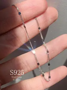 S925 Sterling Silver Fashionable Chain Elegant Necklace for Women & Girls, Fashion Jewelry for Party, Daily Clothing Decor, Trendy All-match & Exquisite Jewelry for Birthday Gift