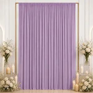 Spandex Backdrop Curtain Lavender Lilac 10ft x 12ft, 4-Way Stretch Wrinkle-Free Photo Booth Backdrop with Rod Pockets for Wedding & Events