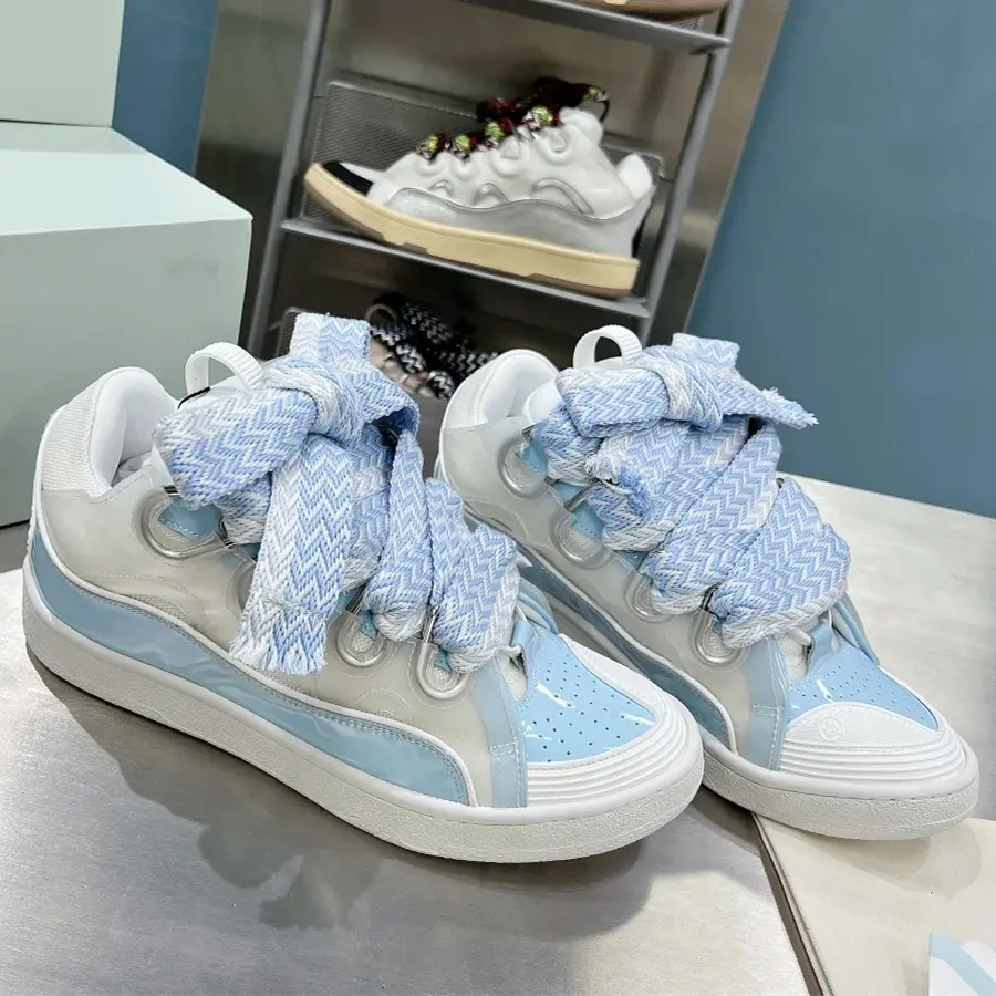 2026 New Men's Women's sports  Casual  Splicing color design Thick tongue Colorful shoelace Matching fashion shoes