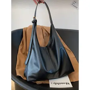 New Pure Color Commuter Tote Bag, Minimalist Niche Underarm Bag, Fashion Large Capacity Hobo Shoulder Bag, Stylish Daily Use Handbag
