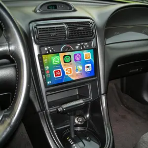 9"Car Stereo for Ford Mustang 1994-2000 Single Din Touch Screen Car Radio MP5 Player 9 Inch Screen with Wireless Carplay Android Auto Mirror Link Bluetooth USB/SWC/FM/Backup Camera