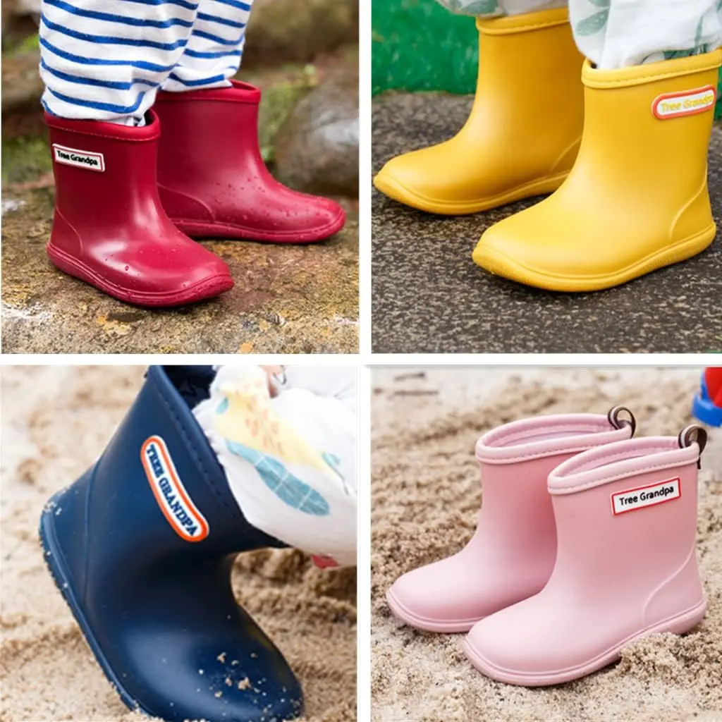 Toddler Rain Boots Baby Rain Boots Short rain boots for toddler Easy-on Lightweight and Waterproof