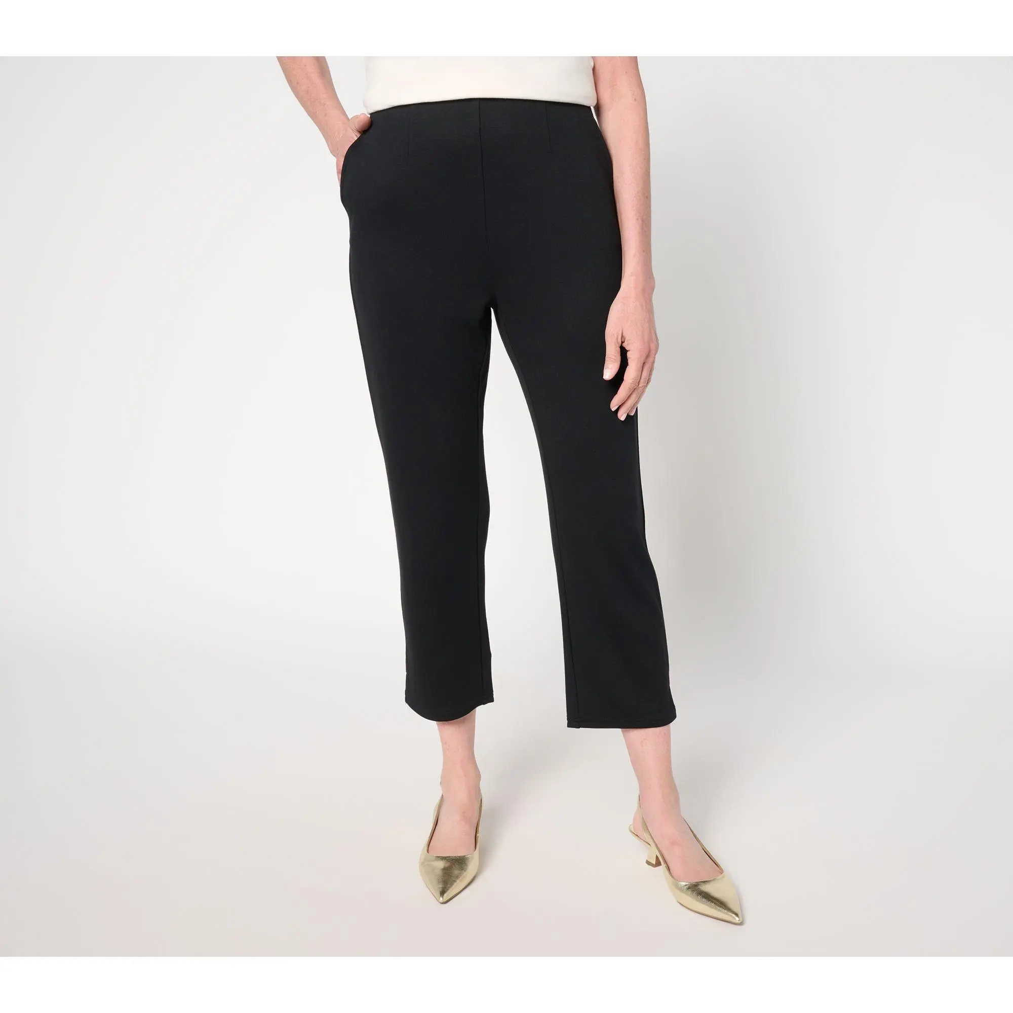 BEAUTIFUL by Lawrence Zarian Petite Pull-On Silky Ponte Cropped Pant