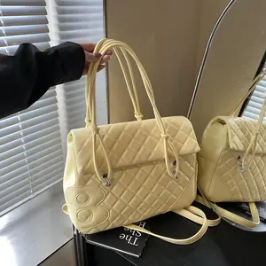 Simple Rhombus Backpack 2025 New Fashion Personality Multifunctional Shoulder Bag Large Capacity Tote Bag