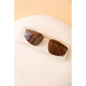 Rae: Aviator Brown Sunglasses