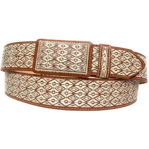 Cinto Charro Bordado, Men's Western Embroidered Pitiado Style Belt