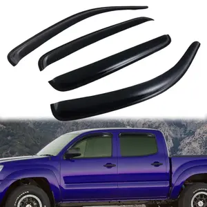 4PCS ABS Sun Shield Window Visor Deflectors Compatible with 2005 - 2015 Toyota Tacoma ( Double Cab Model )
